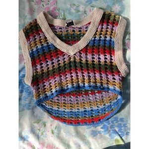 BDG Multicolor Crochet Crop Top